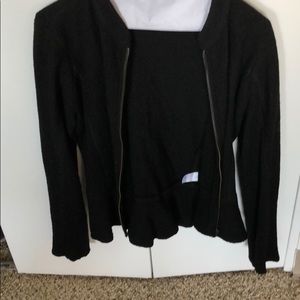 Black zip up cardigan
